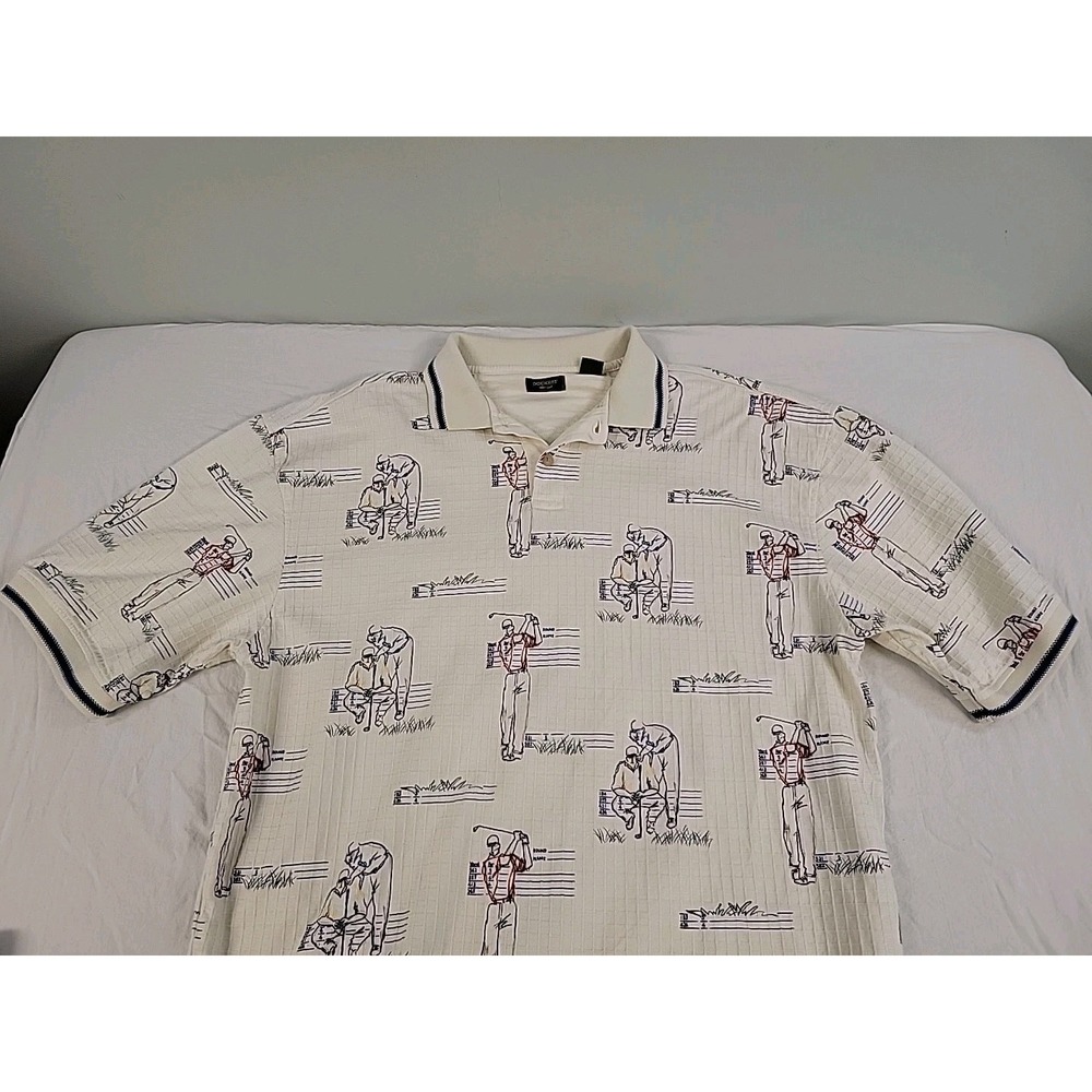 Vintage Dockers Golf Polo Shirt Mens XL Made In USA 100% Cotton Golf Pattern - Picture 11 of 11